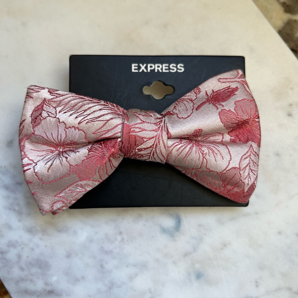 Express Pink Floral Bow Tie